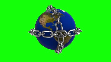 3d earth world lockdown green screen animation