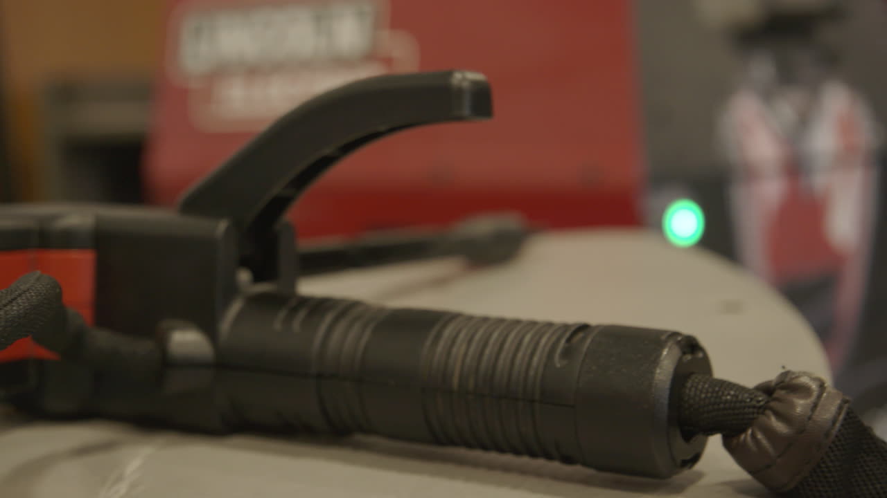 Welding equipment close up in shop