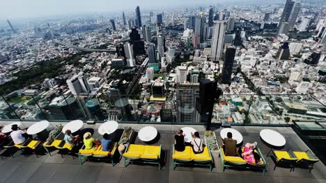 overlook a cityscape at mahanakhon building, bangkok, thailand