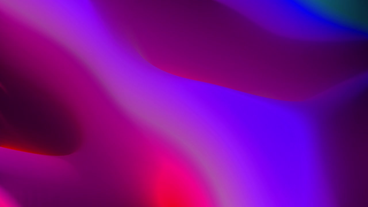 paisaje fantásticamente colorido. 4k abstracto en bucle fondo fantástico, gradiente líquido de pintura con brillo interno forma colinas o picos que cambian suavemente en el ciclo. colores púrpura azul