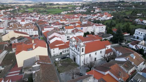 aerial view of matriz church in fundão, portugal