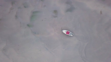 Boat-On-Shallow-Water-Of-Gannel-River-In-Newquay-United-Kingdom