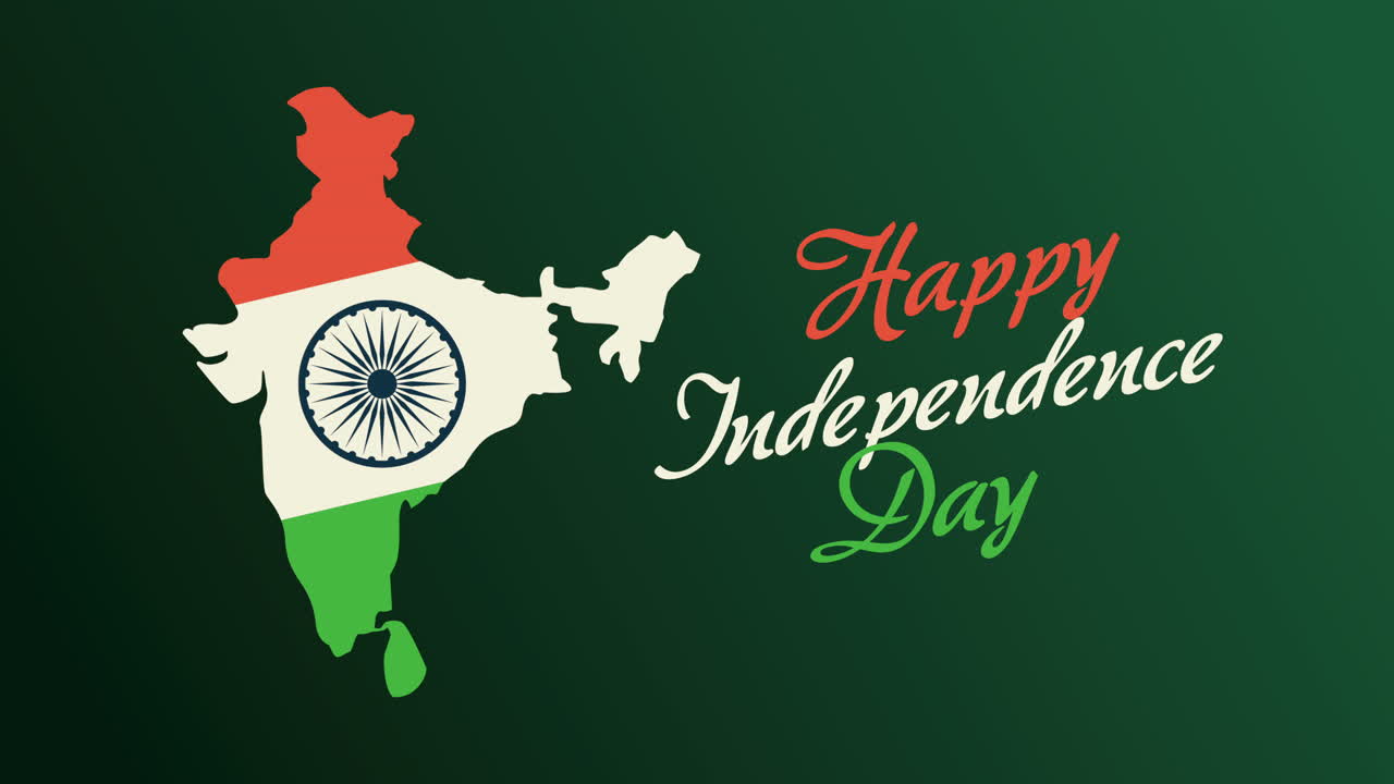 lettere e mappa del giorno dell'indipendenza indiana