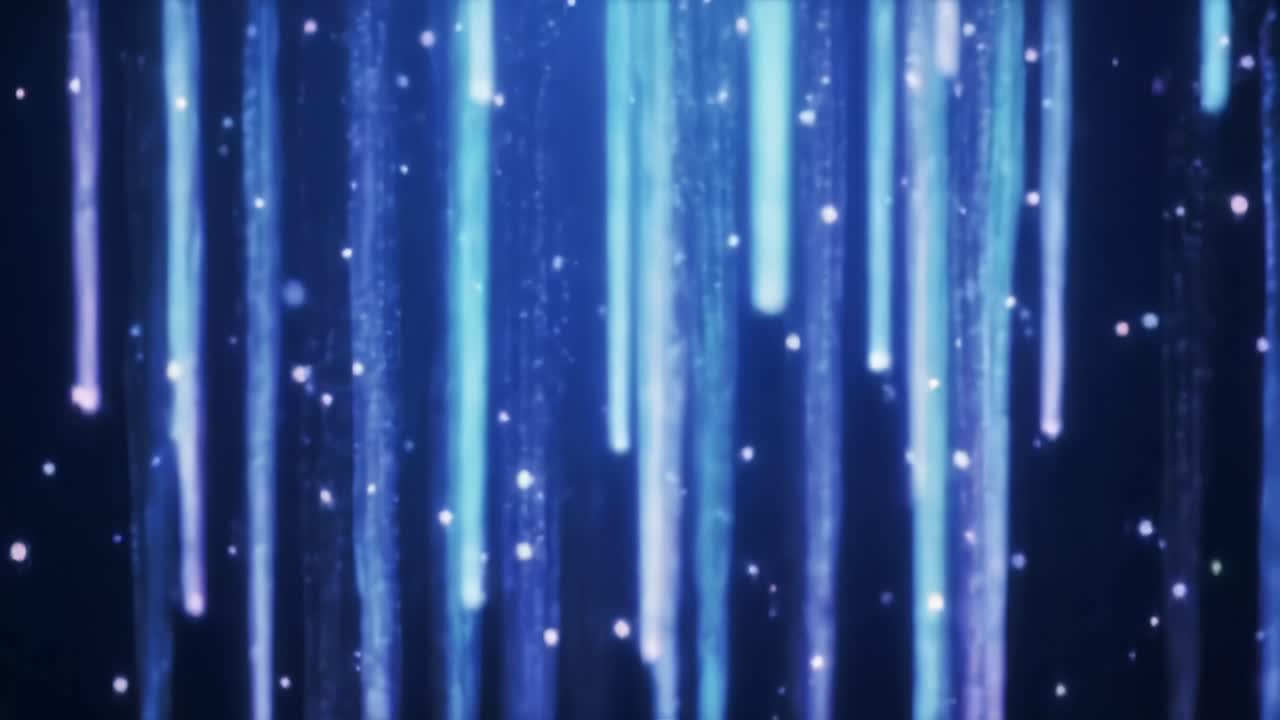 A dynamic display of vibrant light patterns illuminates the space, captivating viewers with its fluid movement.