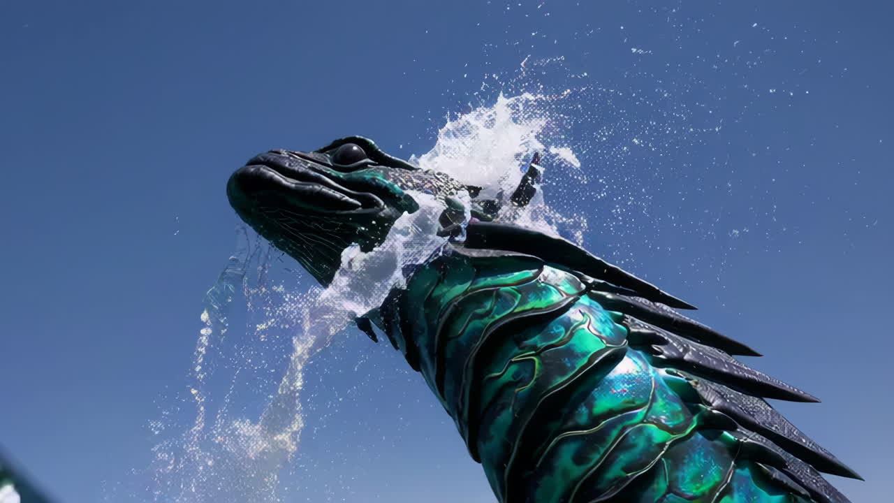 Sea Dragon Emerging from Water