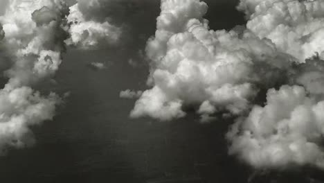 clouds from the sky in black and white