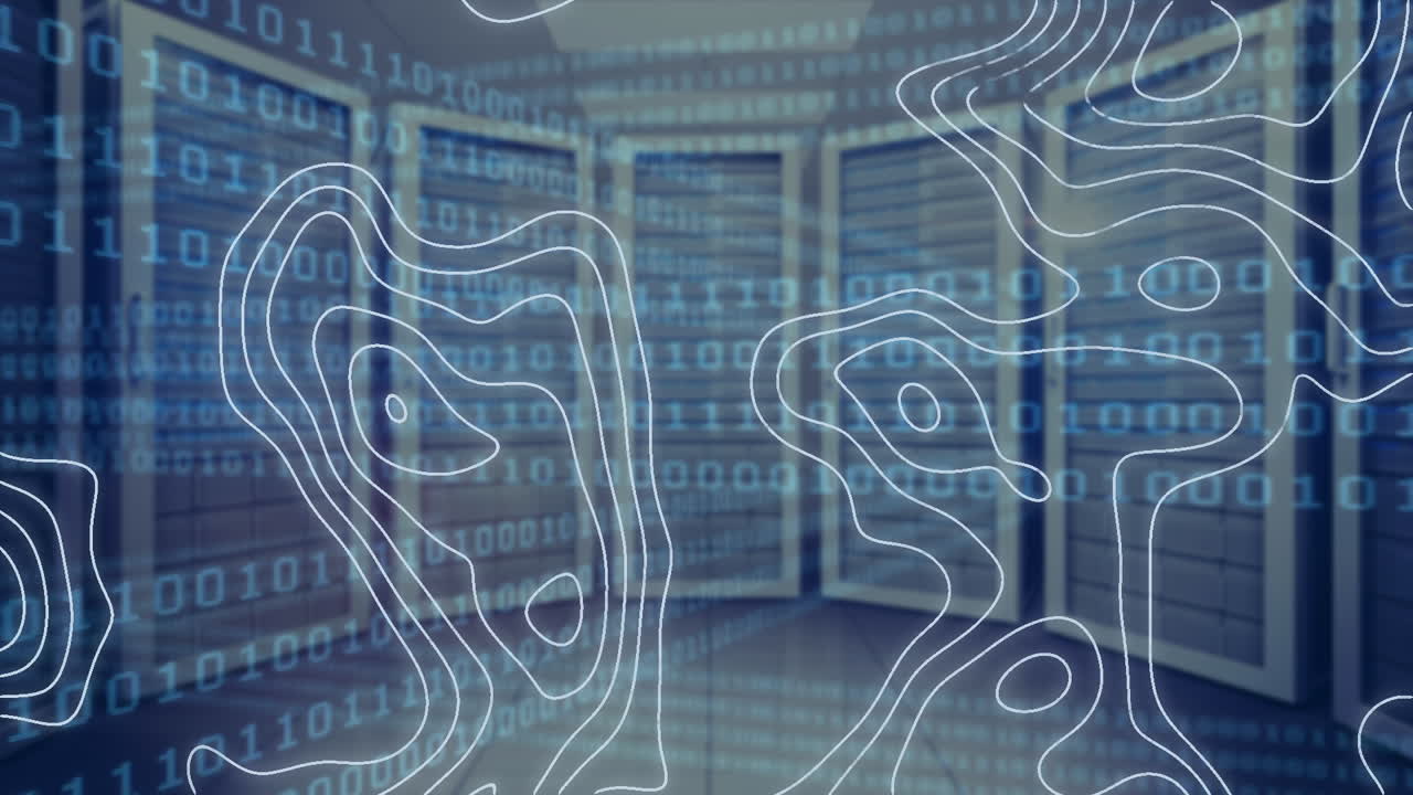 Animation of white lines moving over data processing