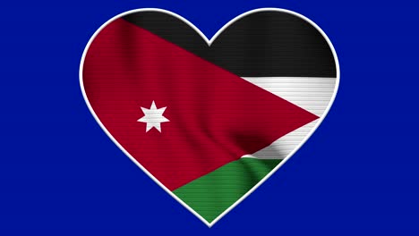 jordan heart love flag loop - realistic 4k flag waving in the wind