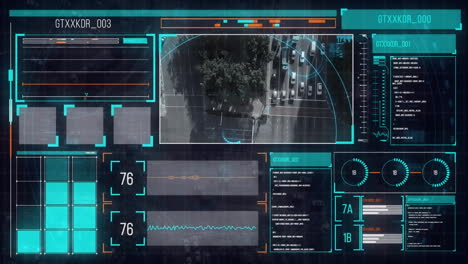 digital interface against black background
