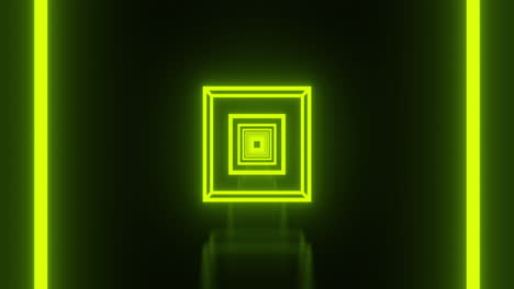 animation of multiple glowing neon green cubes moving on seamless loop