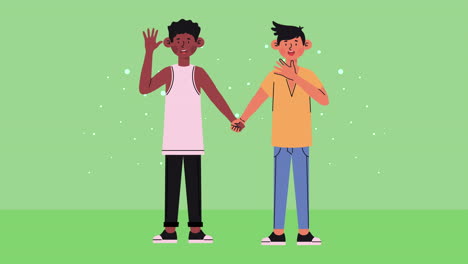 two boys holding hands