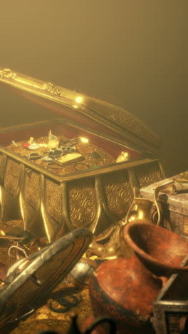 a treasure chest overflowing with gold and jewels