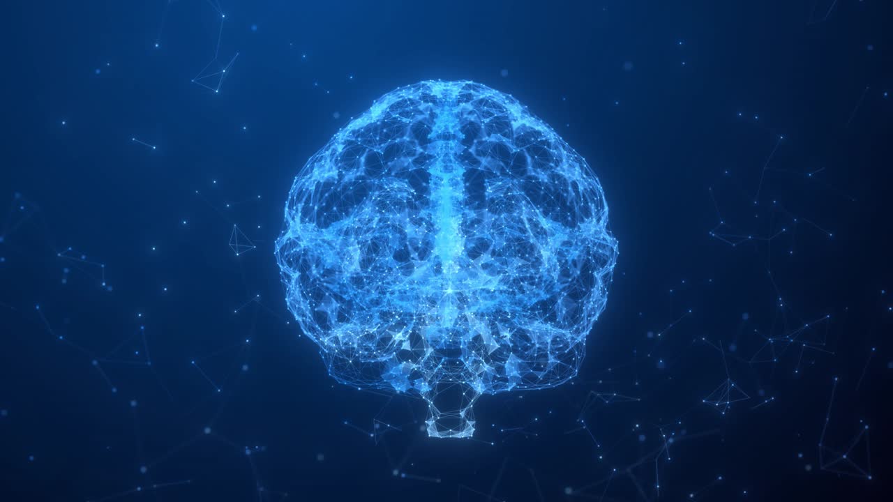 Concept of Big Data and Deep Learning Modern Technology. Futuristic Cyber Technology Innovations. AI Artificial intelligence digital brain animation