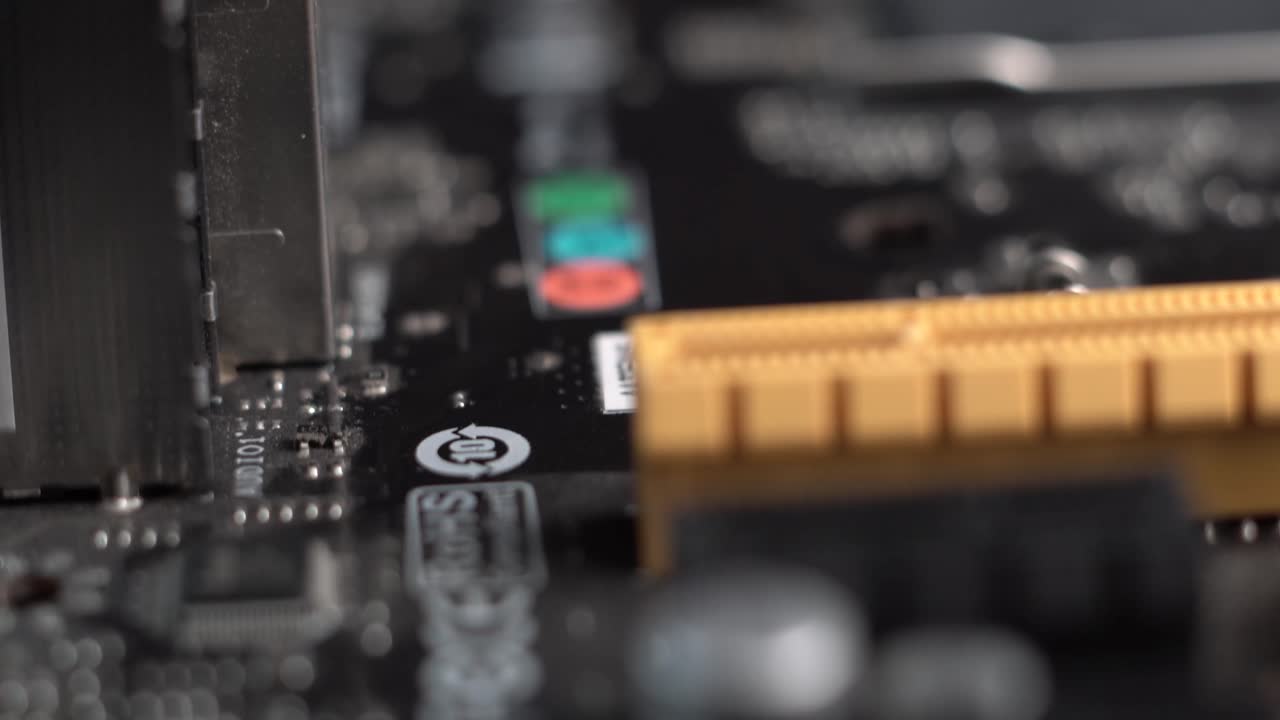 Computer Motherboard Components and Circuits, Macro Close Up