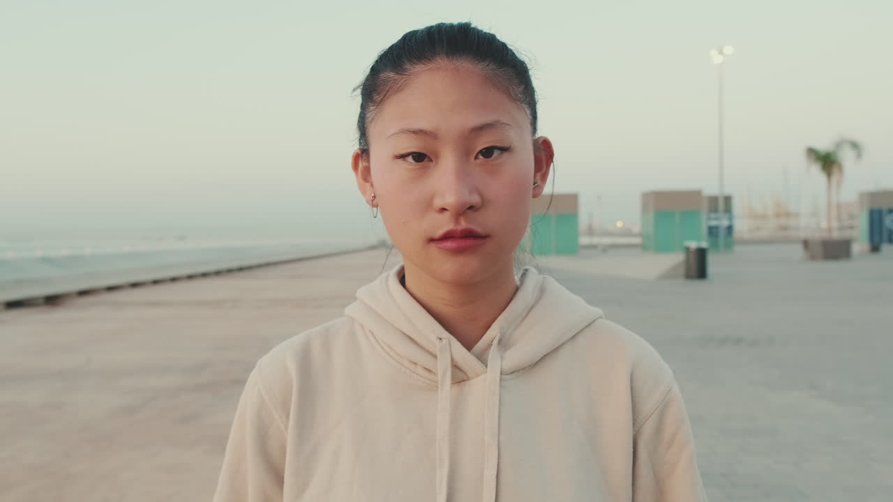 Portrait of an Asian Woman on the Beach