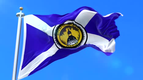 bandera de la ciudad de tallahassee, ciudad de florida en los estados unidos de américa - bucle