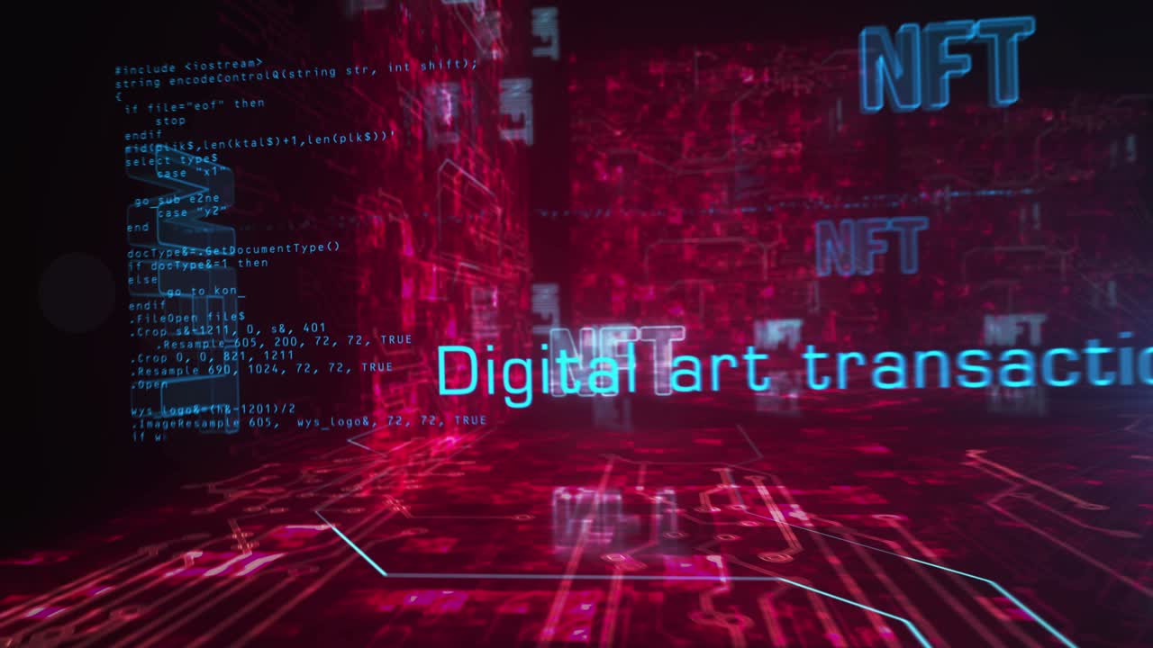 el concepto de ciclo cibernético de los símbolos de tokens no fungibles de nft