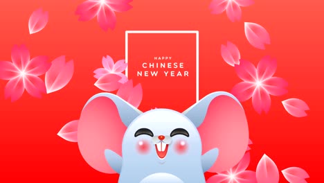 chinese new year 2020 rat animation background