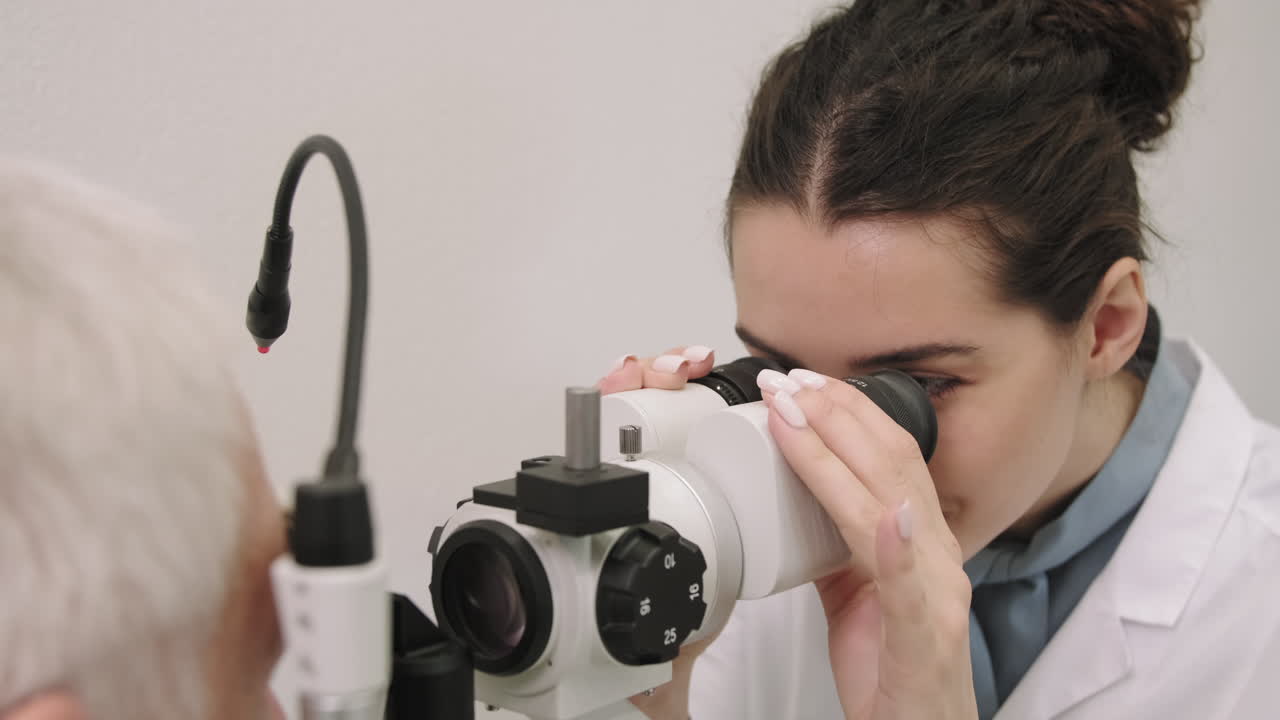 Female Ophthalmologist Doing Eye Checkup