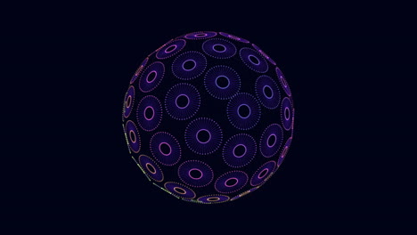 floating 3d patterned circle abstract object in black background