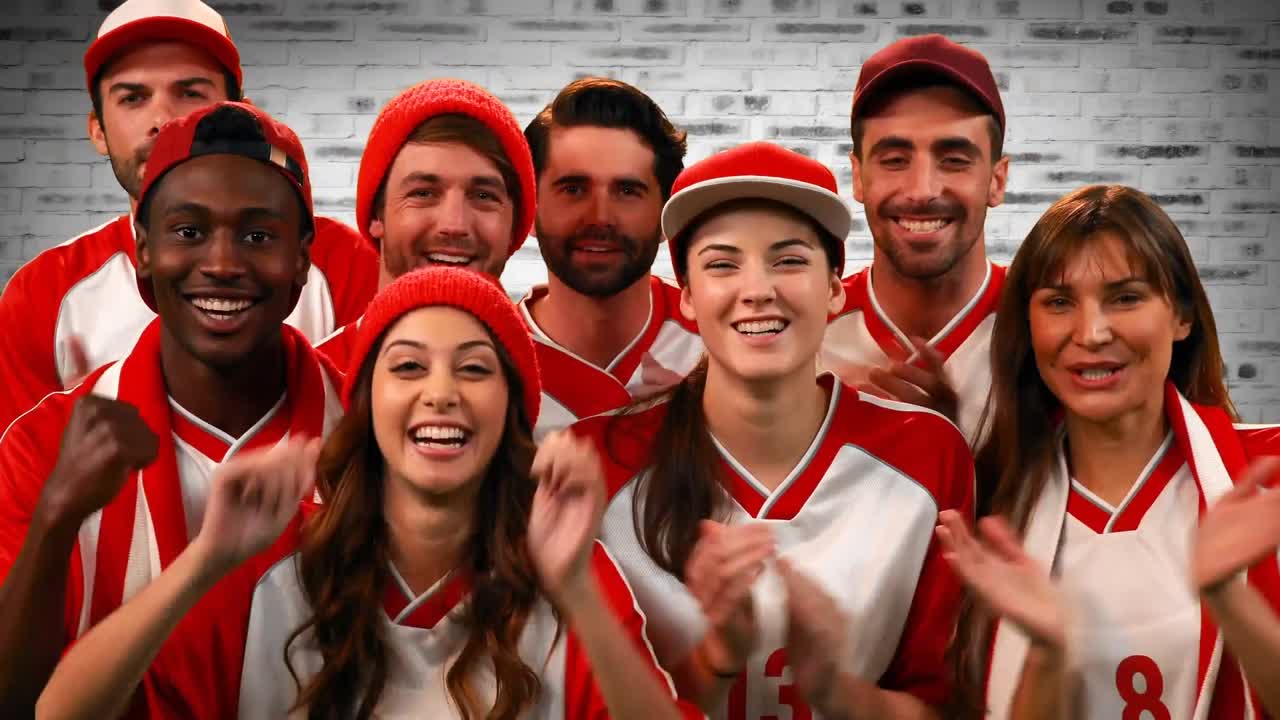 grupo de fanáticos animando a su equipo