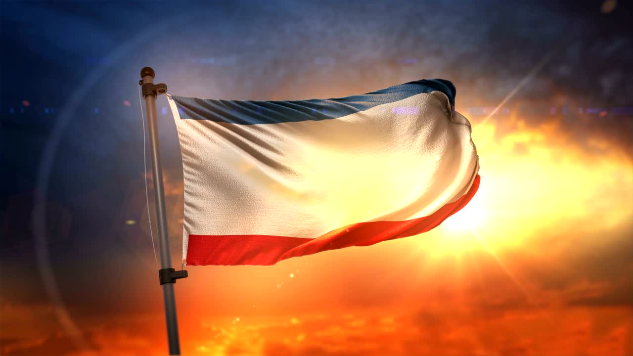 크리미아의 발은 아름다운 해가 뜨는 순환 속도 느린 동작 4k에서 백라이트됩니다.