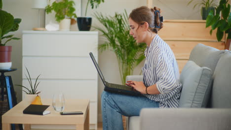 active businesswoman in remote video conference