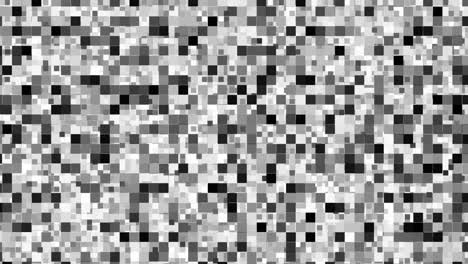 bloques cuadrados en movimiento, animación de la transformación de la superficie de fondo negro a blanco, bloques abstractos de fondo, miles de bloques moviéndose en un cuadrado, formas cuadradas que causan fatiga visual.