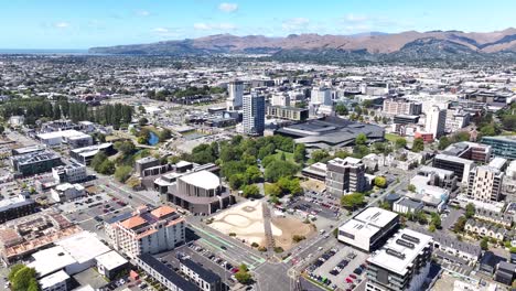 Wunderschöne-Vogelperspektive-Von-Christchurch,-Neuseeland