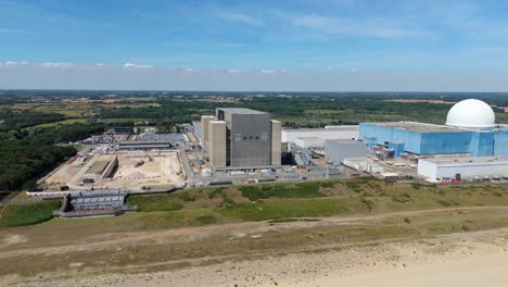 electricity generation at sizewell b nuclear station from drone perspective
