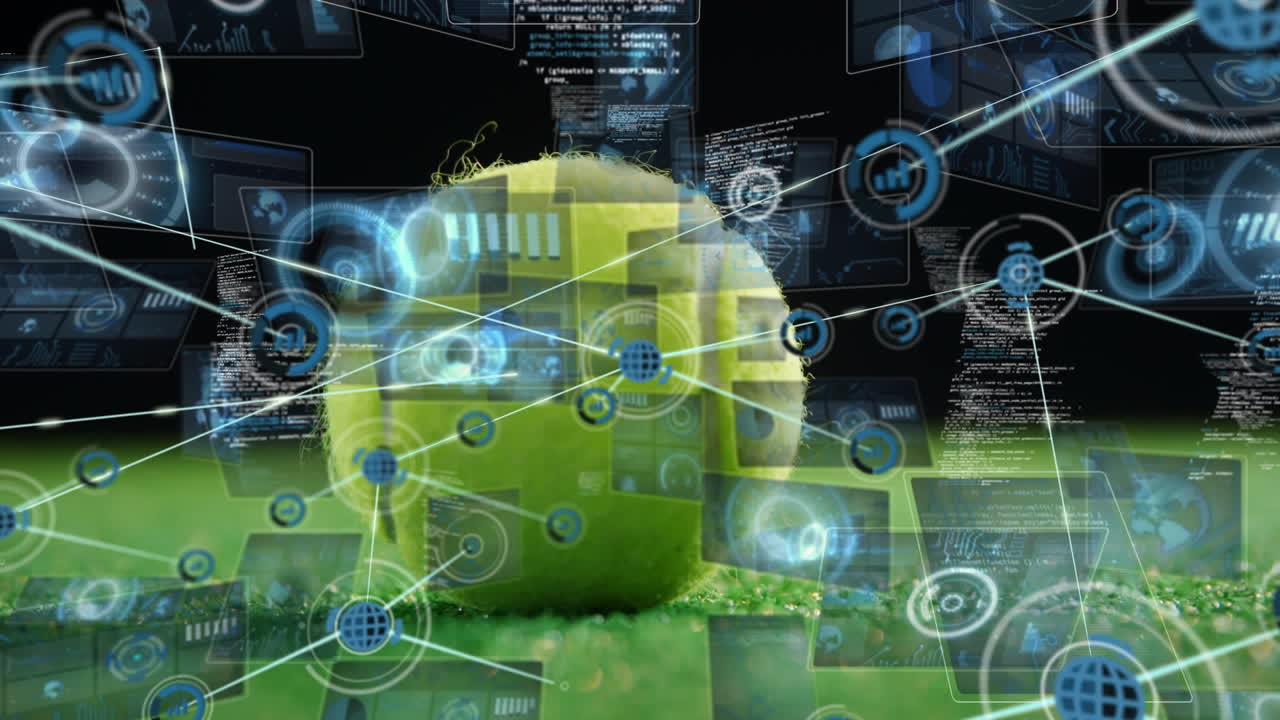 Animation of data processing and molecules over doctor office