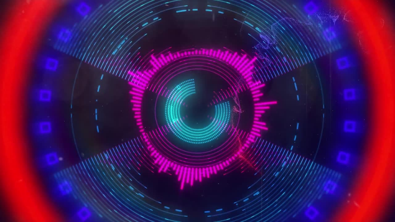 animación de círculos de alcance que se mueven en un bucle sin costuras sobre un fondo negro