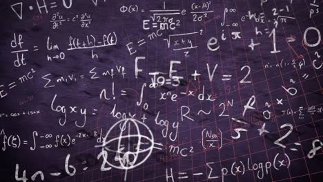 Animation-of-moving-mathematical-formulas-on-dark-background