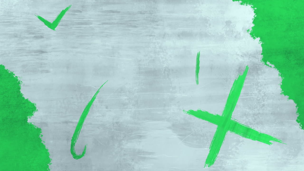 Animierte Enthüllung durch grüne und schwarze abstrakte Pinselstriche