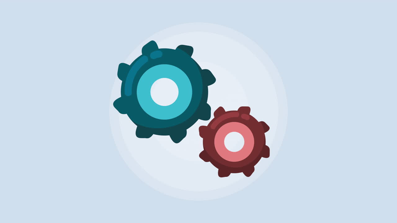 ajustes de engranajes animación de la máquina