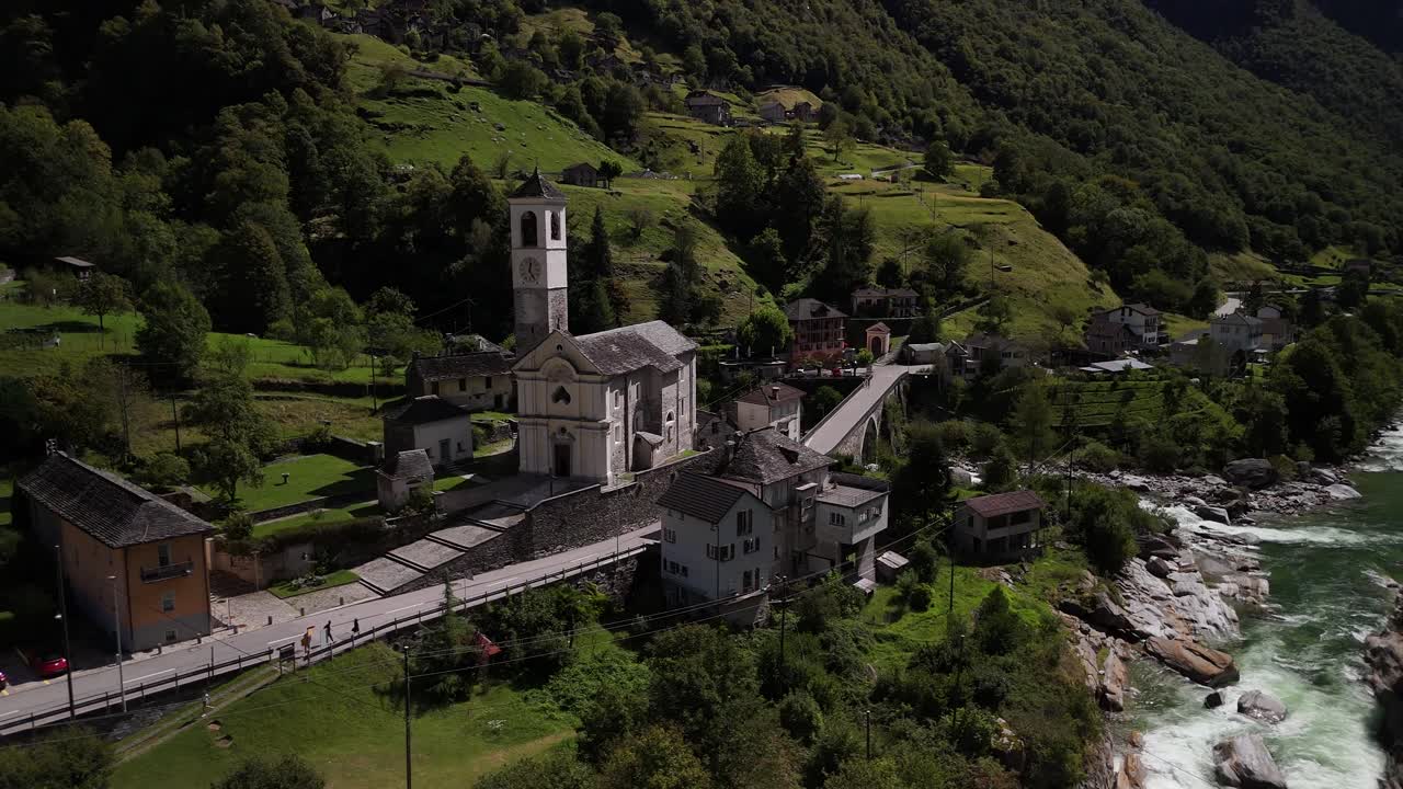Picturesque village of Lavertezzo in the Verzasca Valley, Ticino, Switzerland