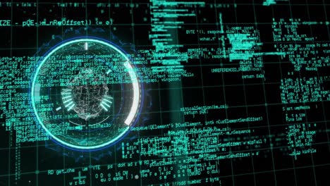 animación del escaneo de alcance y procesamiento digital de datos