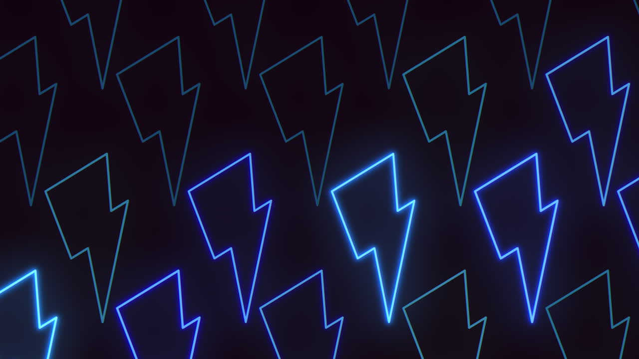 Abstract blue lightning bolt pattern formed by thin lines on a black backdrop, creating a striking and energetic visual design