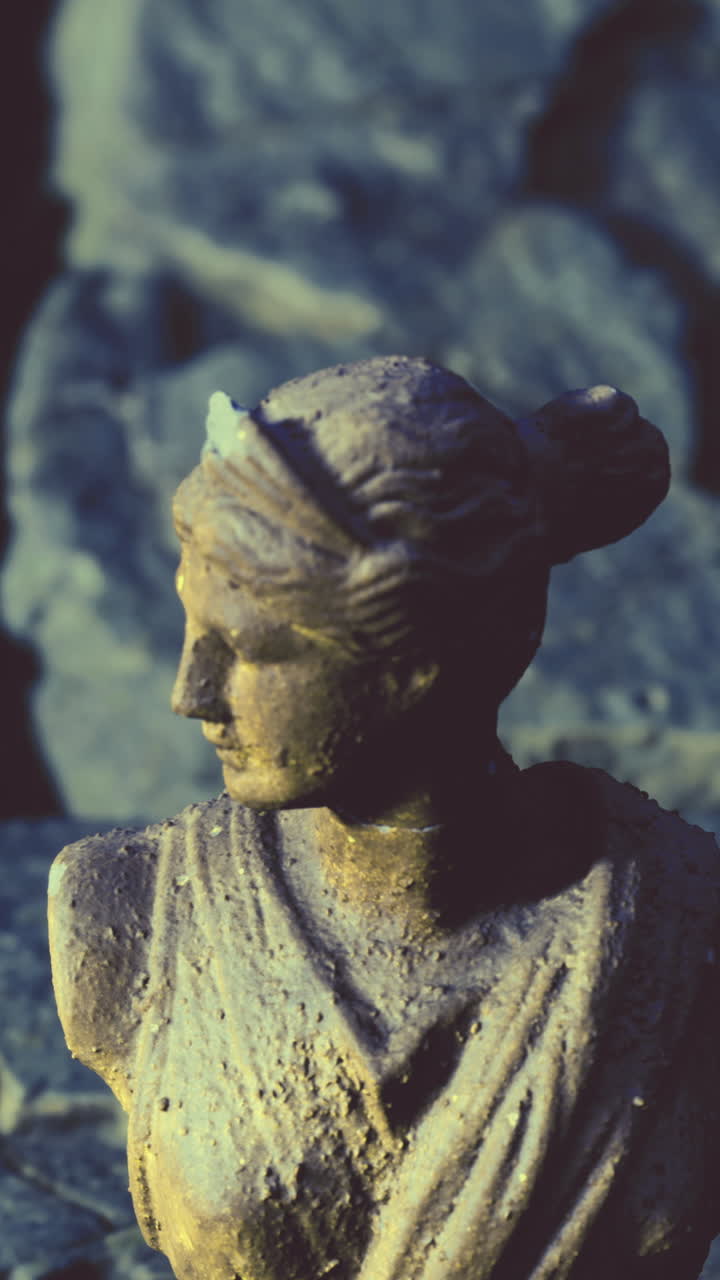 Statua di una donna in un ambiente naturale durante il giorno.