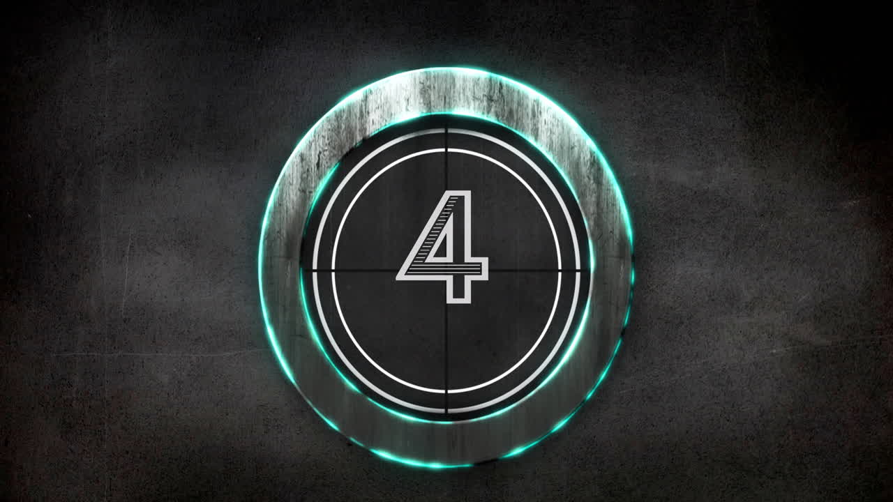 Animation of countdown on black background
