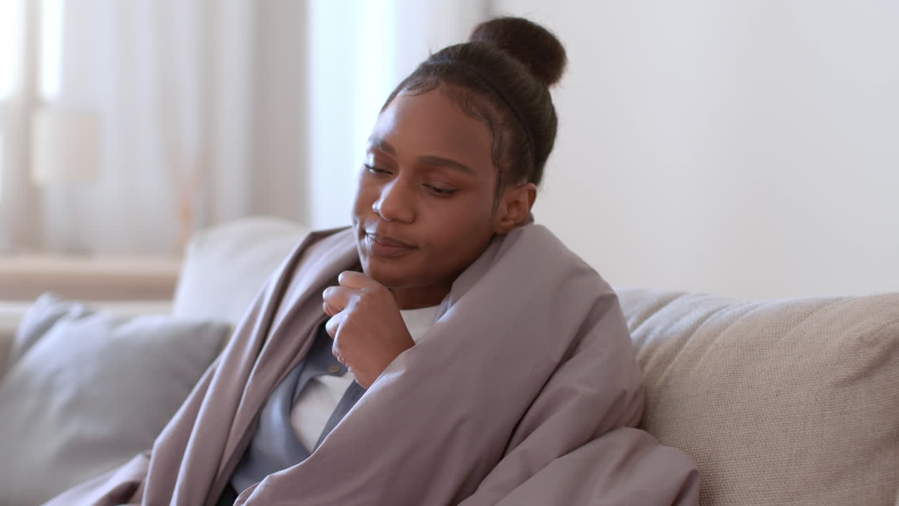 Femme malade à la maison