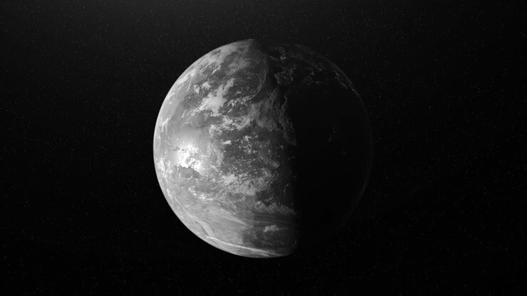 Earth from Space in Black and White