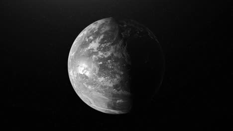 earth from space in black and white