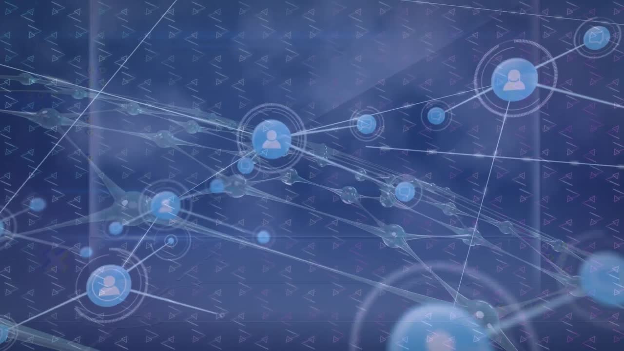 Animation of network of connections over markers and pattern