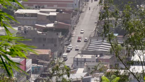 aerial view of a street in a latin american city