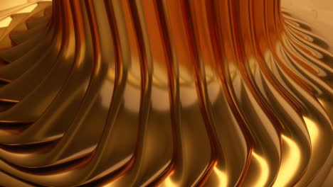abstract brillante oro metal onda pliegues girando hacia adelante y hacia atrás refleja - 4k sin costuras vj bucle movimiento animación de fondo