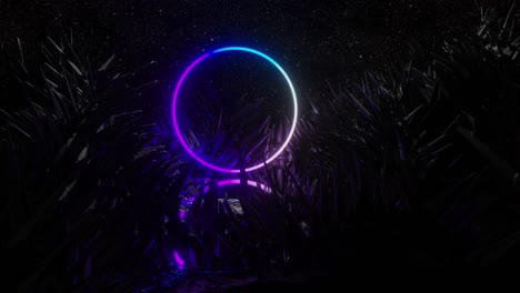 animación abstracta del círculo de neón 3d. sin costuras