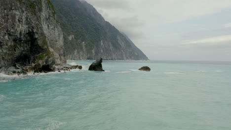 清水崖景觀海景空中拍攝,華麗