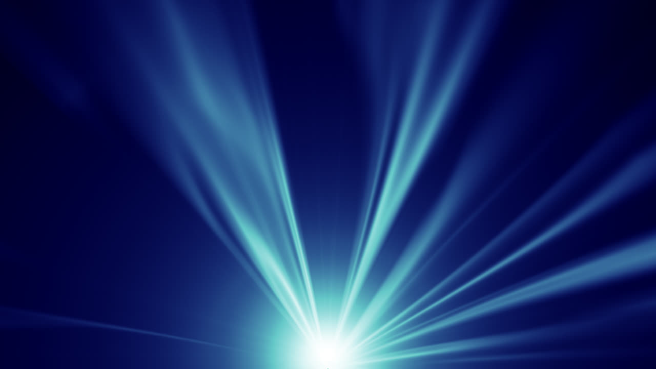 Dynamic Blue Light Rays Emanating from a Bright Source