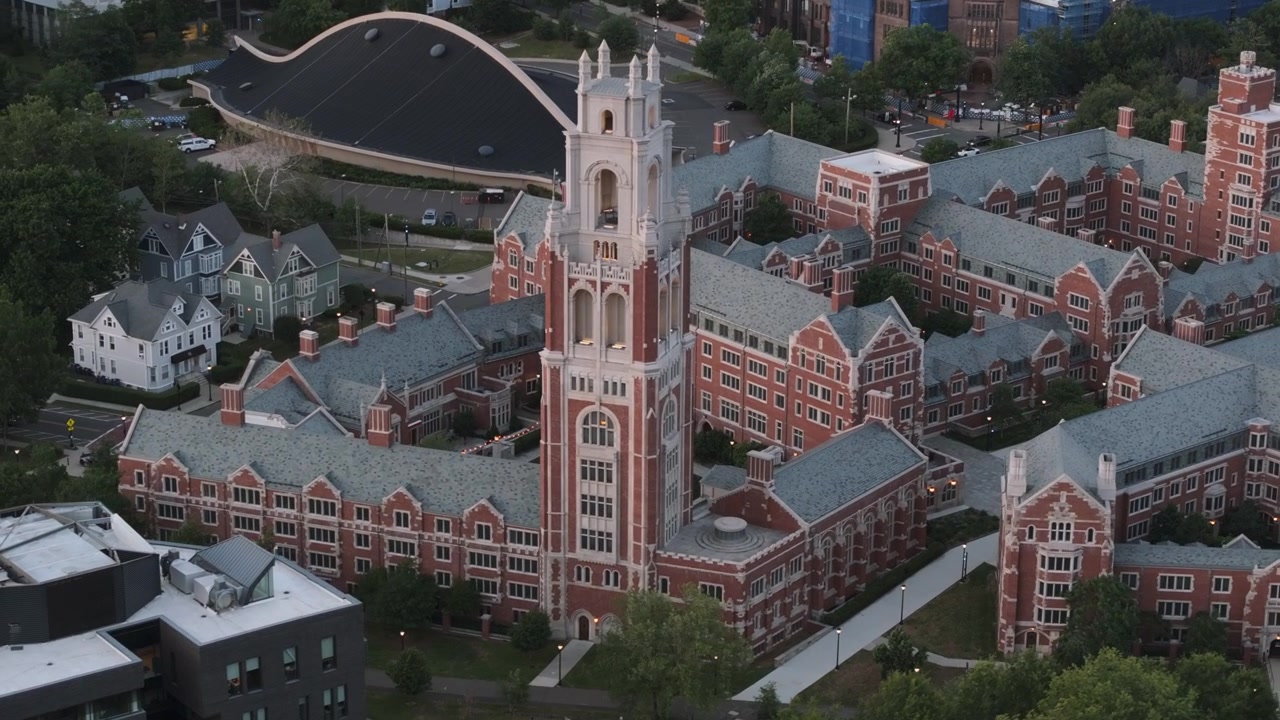 Luftaufnahme der Yale University. Aufgenommen in New Haven, Connecticut.